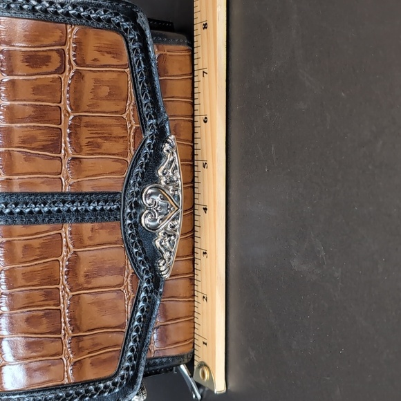 Vintage Brown /Black Faux Snakeskin Leather Marc Chantal MC Shoulder Bag. - Picture 13 of 16